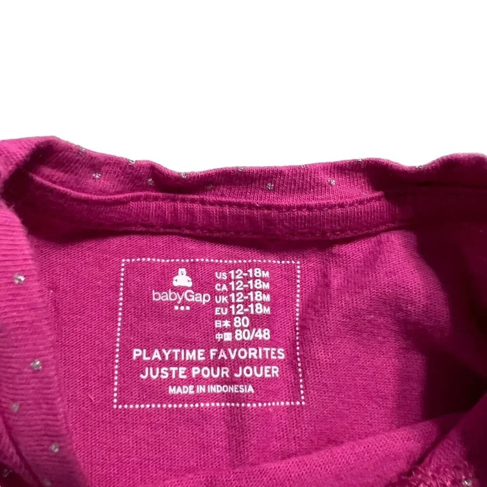 Baby Gap 12-18m Pink Metallic Dot Skater Dress